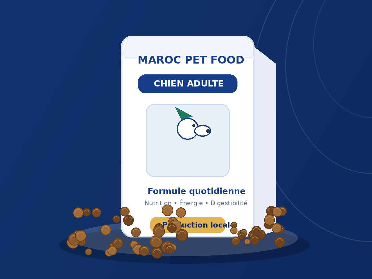 Mockup de sac de croquettes chien adulte MAROC PET FOOD